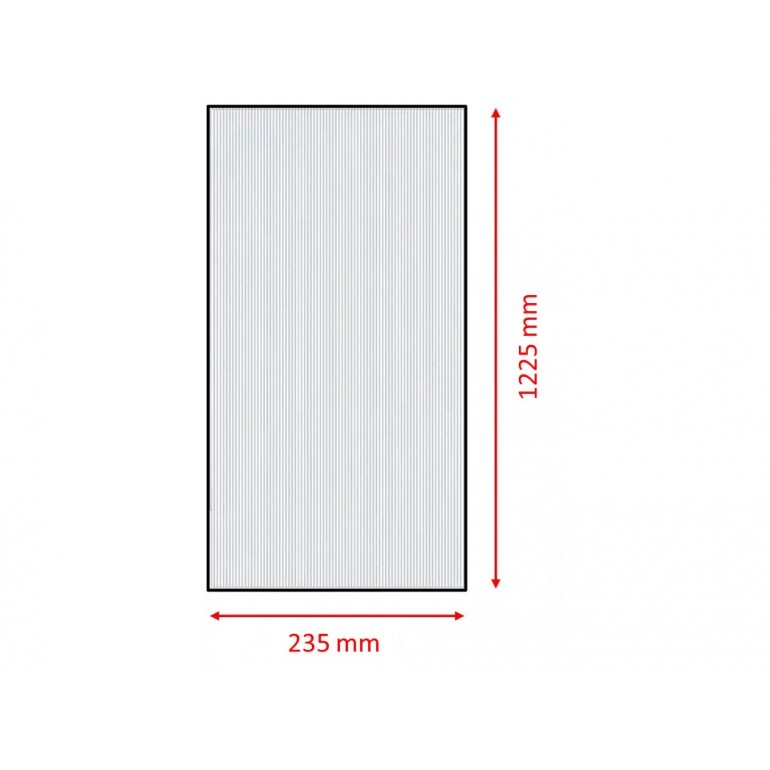 Set di 5 lastre policarbonato alveolare spessore 6 mm 122.5 x 23.5 cm Trasparente