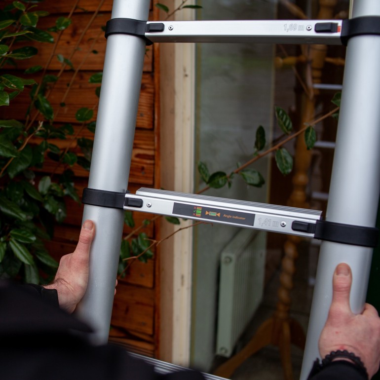 BATAVIA Scala Telescopica Professionale 3.81M | Con indicatore dell'angolo, SoftClose e Antiscivolo