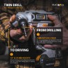 BATAVIA Trapano avvitatore a batteria TWIN DRILL 18V MAXXPACK | escl. Caricabatterie
