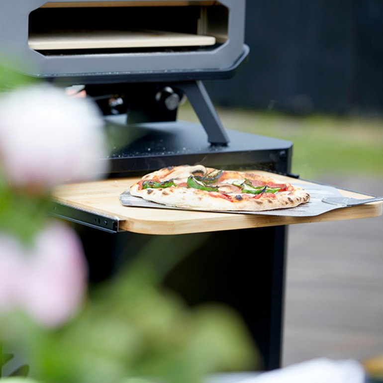 COZZE Forno per pizza a gas con termometro, regolabile fino a 400°,  34 x 34 cm, facilmente trasportabile con pietra refrattaria