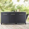 Tavolo da esterno con 3 ante e 6 ruote in acciaio inox per cucinare all'esterno Cozze by Ezooza