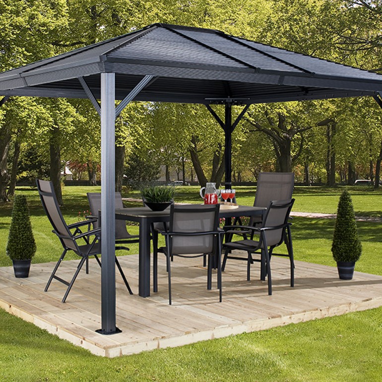 Gazebo in alluminio ed acciaio Ventura 10x10 by Ezooza 296x296x260