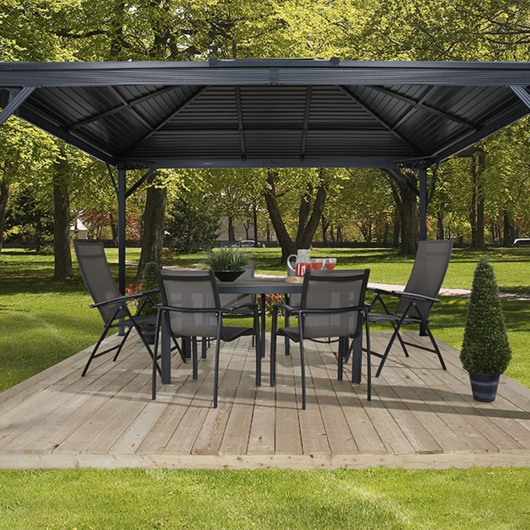 Gazebo in alluminio ed acciaio Ventura 10x10 by Ezooza 296x296x260