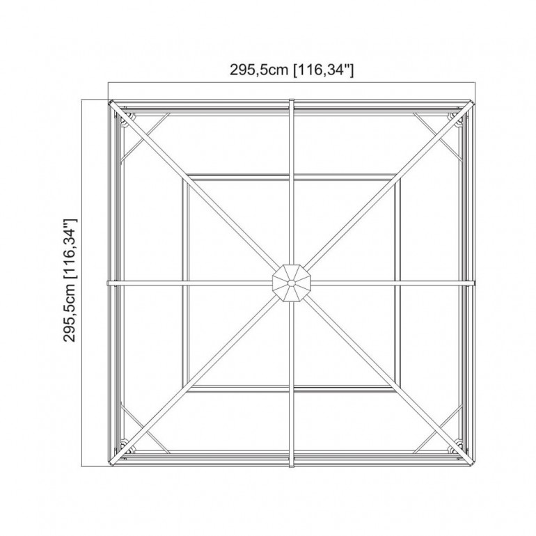 Gazebo in alluminio ed acciaio Ventura 10x10 by Ezooza 296x296x260