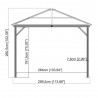 Gazebo in alluminio ed acciaio Ventura 10x10 by Ezooza 296x296x260