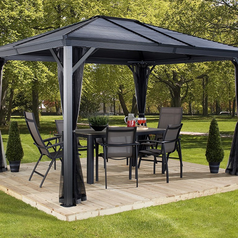 Gazebo in alluminio ed acciaio Ventura 10x10 by Ezooza 296x296x260
