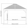 Gazebo in alluminio ed acciaio South Beach 12"x12" 363x363x310 cm by Ezooza