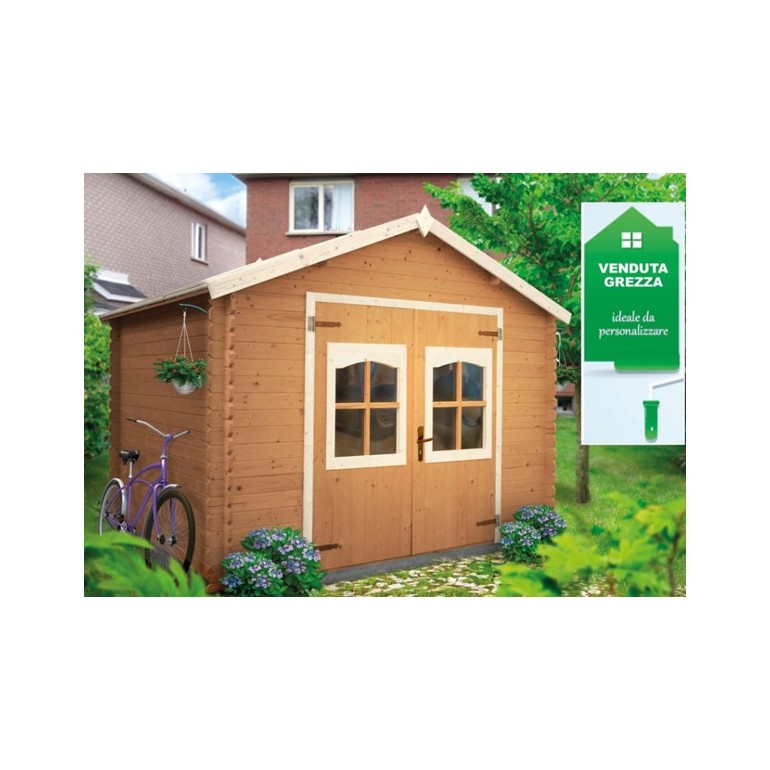 Casetta da giardino Ezooza in legno LIVIGNO, superficie totale 9.5 m² e spessore parete 28 mm