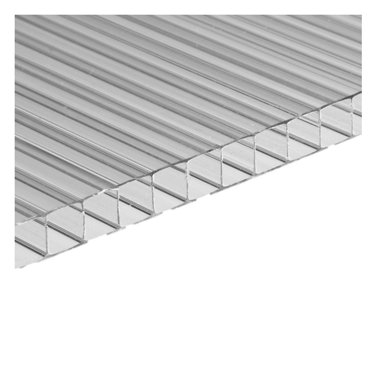 Set di 5 lastre policarbonato alveolare spessore 6 mm 100 x 13.5 cm Trasparente