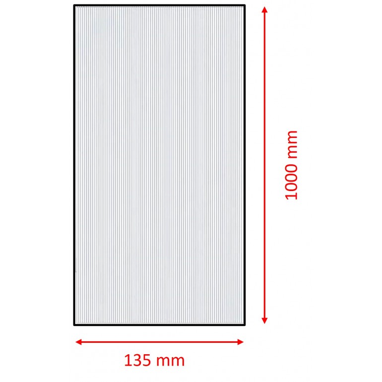 Set di 5 lastre policarbonato alveolare spessore 6 mm 100 x 13.5 cm Trasparente