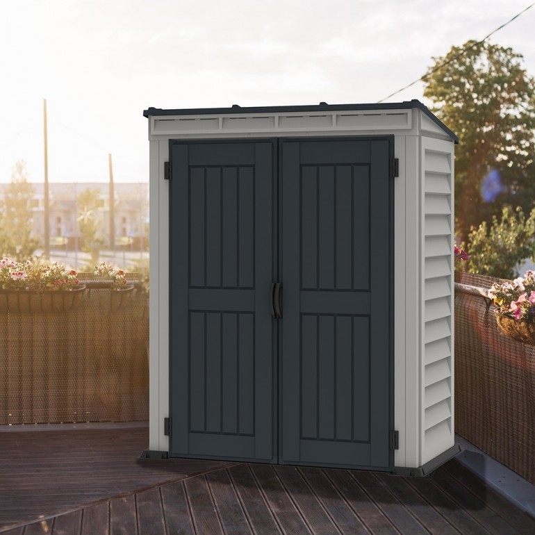 Casetta in PVC Yardmate Pent Plus 5'x3' Duramax da giardino e cortile 190 x 187 x 213 cm colore grigio