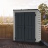 Casetta in PVC Yardmate Pent Plus 5'x3' Duramax da giardino e cortile 190 x 187 x 213 cm colore grigio
