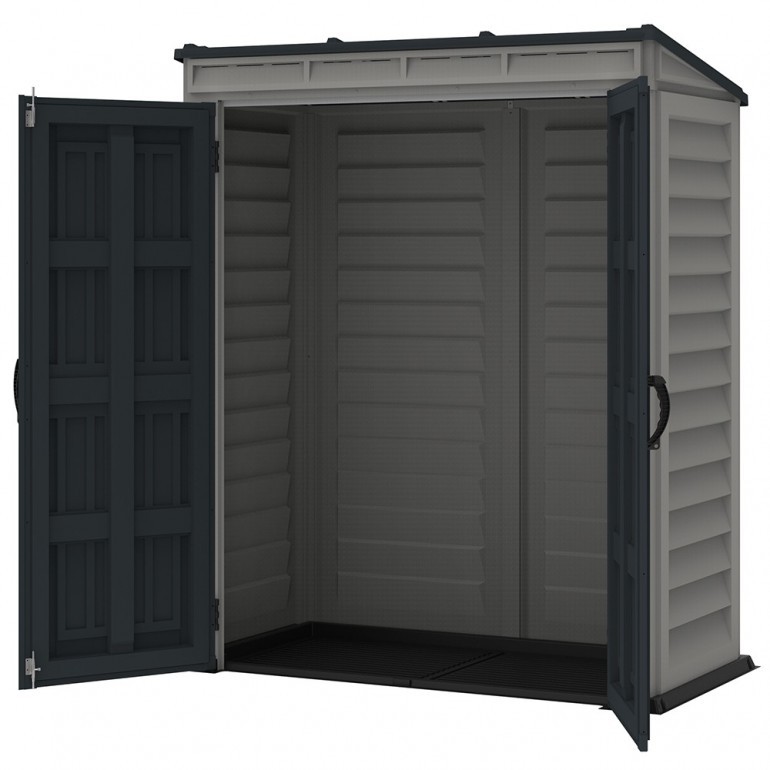 Casetta in PVC Yardmate Pent Plus 5'x3' Duramax da giardino e cortile 190 x 187 x 213 cm colore grigio