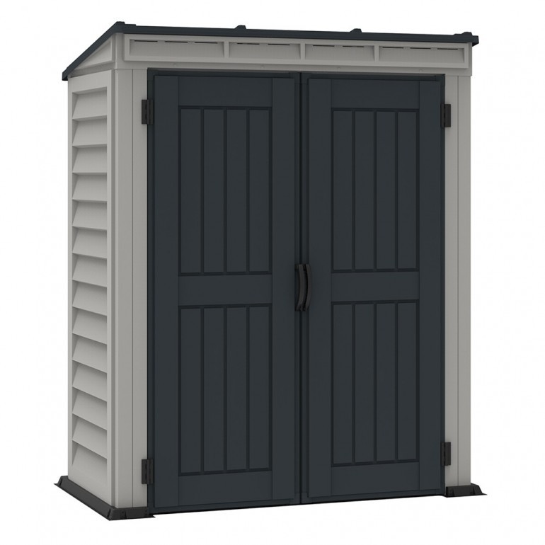 Casetta in PVC Yardmate Pent Plus 5'x3' Duramax da giardino e cortile 190 x 187 x 213 cm colore grigio