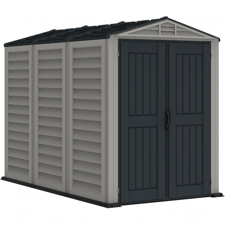 Casetta in PVC Yardmate Plus 5'x8' Duramax da giardino e cortile 161 x 250 x 210 cm colore grigio