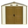 Casetta in PVC StoreAll 8'x6' Ezooza da giardino e cortile 245 x 161 x 223 cm colore beige/avorio e marrone