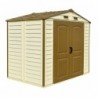 Casetta in PVC StoreAll 8'x6' Ezooza da giardino e cortile 245 x 161 x 223 cm colore beige/avorio e marrone