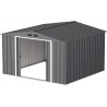Casa in metallo grigio 10x10 Duramax by Ezooza 3023 x 3221 x 1961 mm soluzione di stoccaggio premium con sistema di ventilazione