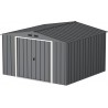 Casa in metallo grigio 10x10 Duramax by Ezooza 3023 x 3221 x 1961 mm soluzione di stoccaggio premium con sistema di ventilazione