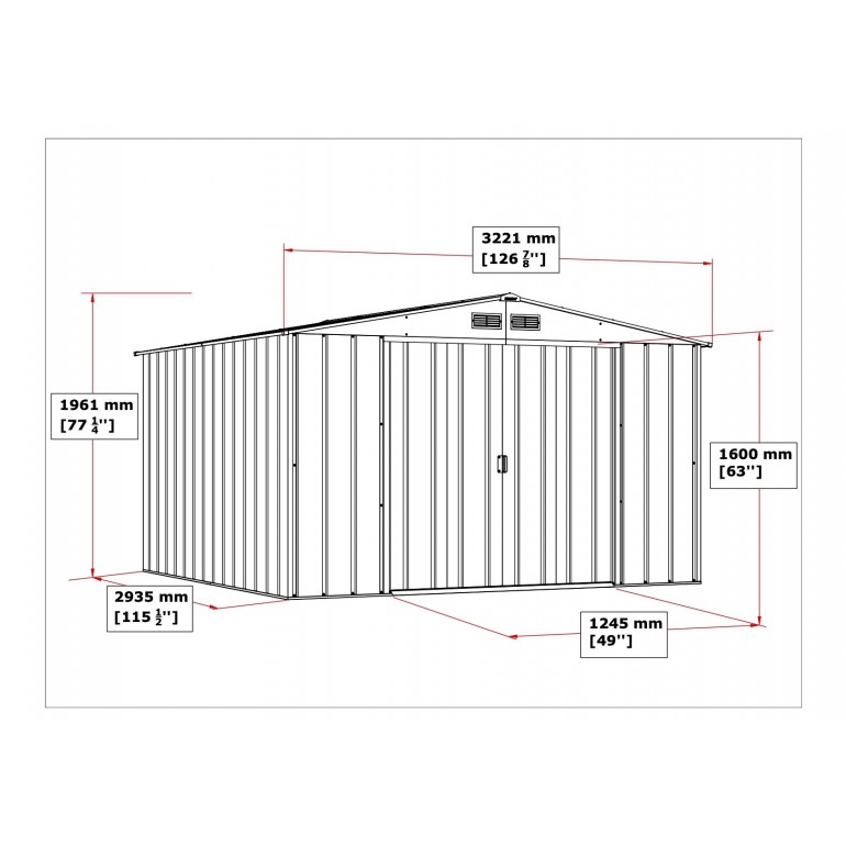 Casetta in metallo Top Shed 10’ x 8’ Duramax