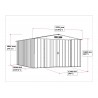 Spaziosa Casetta in metallo grigio 10x12 Duramax by Ezooza 3627 x 3221 x 1961 mm 