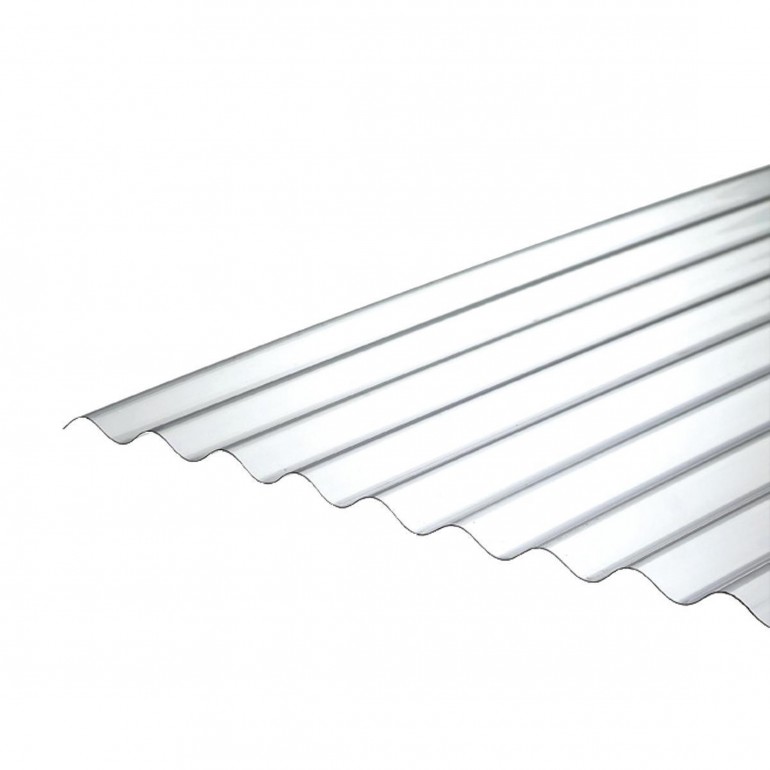 5 Lastre di Policarbonato Corrugato "SuperDur" ONDA 76/18 mm CLEAR 1265X1000mm con protezione UV
