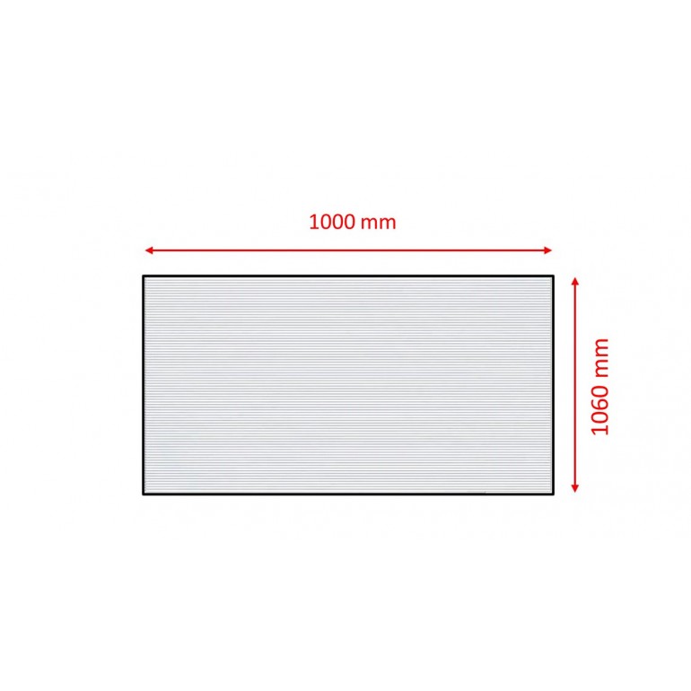 Lastra di Policarbonato Corrugato GRECA 76/18 1,1mm CLEAR 1265X3000mm con protezione UV