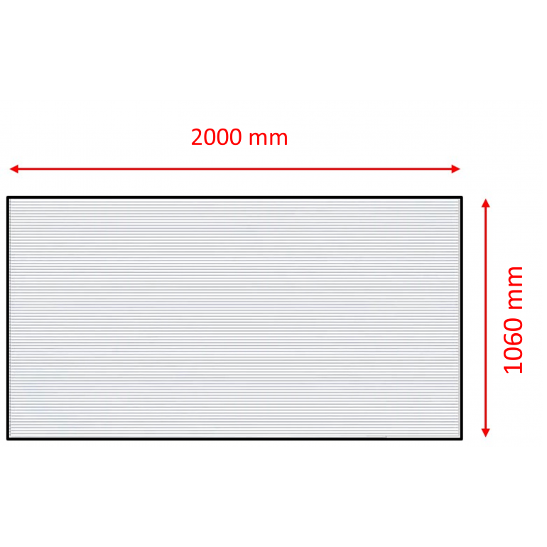 5 Lastra di Policarbonato Corrugato "SuperDur" GRECA 76/18 mm CLEAR 1060X2000mm con protezione UV