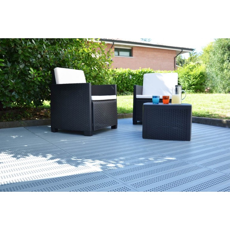 Piastrella in Plastica da Esterno e Giardino 60 x 60 cm Grigie Piena equivalente a 1,5 m2. PEZZI 4
