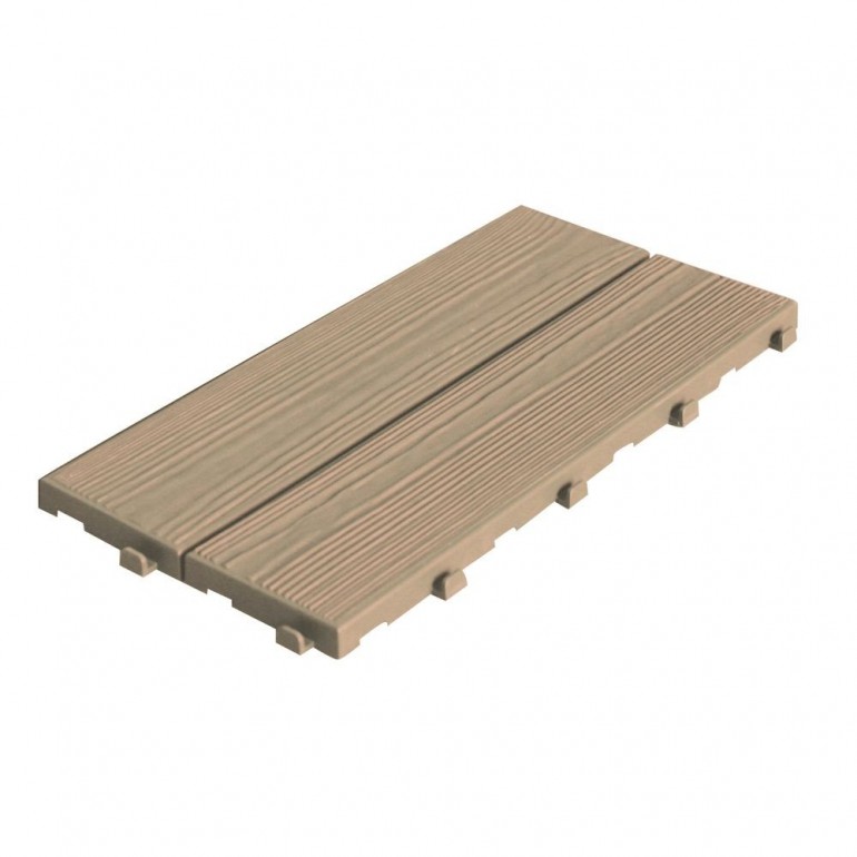 Piastrelle autobloccanti in Plastica con Finitura ad Effetto Legno 37,7 x 18,6 cm. PEZZI 14 Colore beige