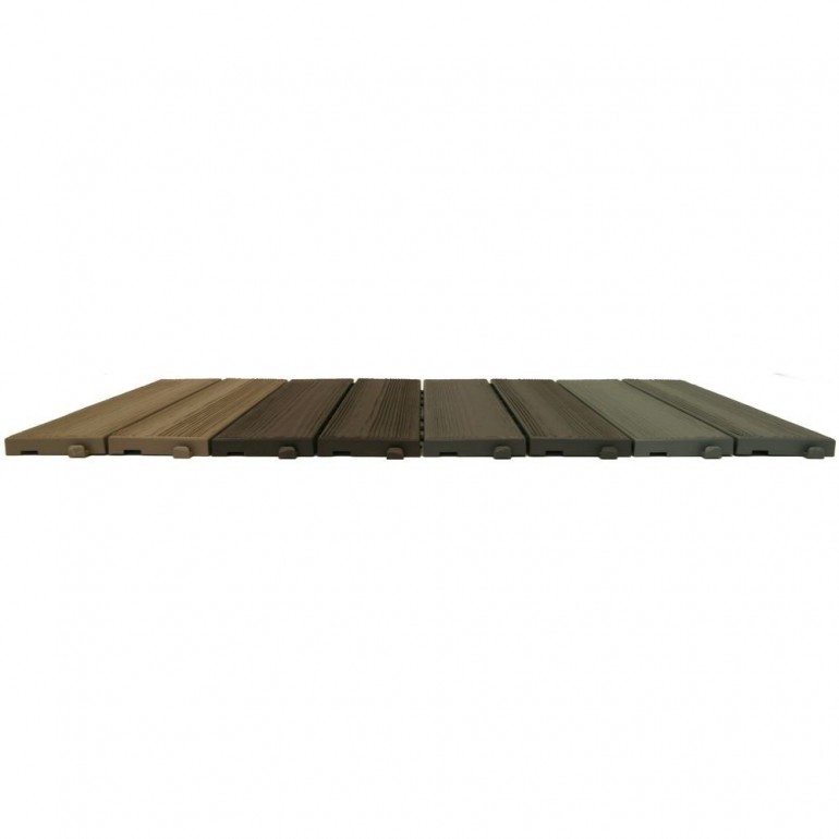 Piastrelle autobloccanti in Plastica con Finitura ad Effetto Legno 37,7 x 18,6 cm. PEZZI 14 Colore beige