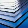 Lastra di policarbonato compatto 3 mm trasparente protetta contro i raggi UV, 400 x 400 mm