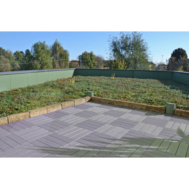 Piastrelle autobloccanti in Plastica con Finitura ad Effetto Legno 37,7 x 18,6 cm da Interno Esterno e Giardino PEZZI 162