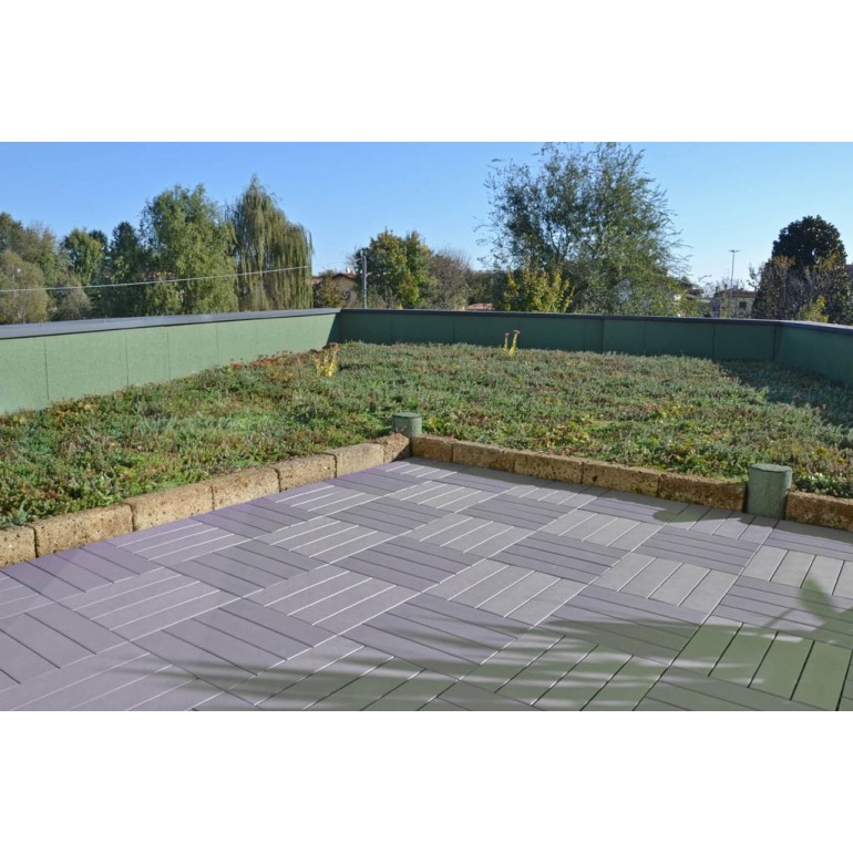 Piastrelle autobloccanti in Plastica con Finitura ad Effetto Legno 37,7 x 18,6 cm da Interno Esterno e Giardino PEZZI 162