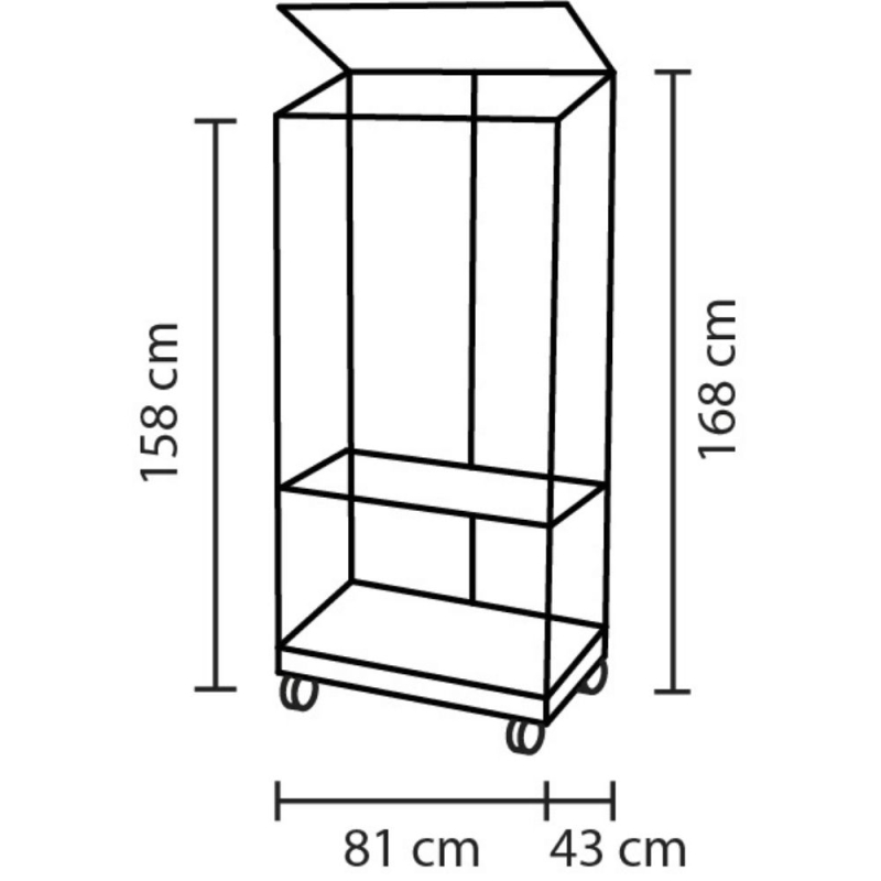 erra da Balcone Polis 350 con Ruote Alluminio Anodizzato 81x43x158 cm - Ezooza