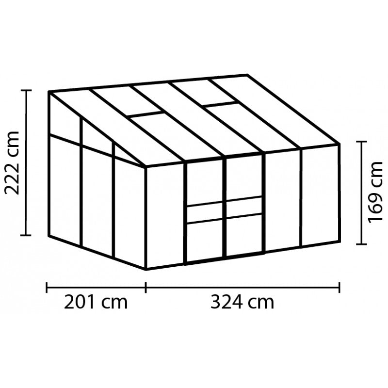 Serra da Parete Vitavia Ida 6500 Verde Policarbonato  6 mm 201x324 H 222 cm