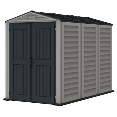 Casetta in PVC Yardmate Plus 5'x8' Duramax da giardino e cortile 161 x 250 x 210 cm colore grigio