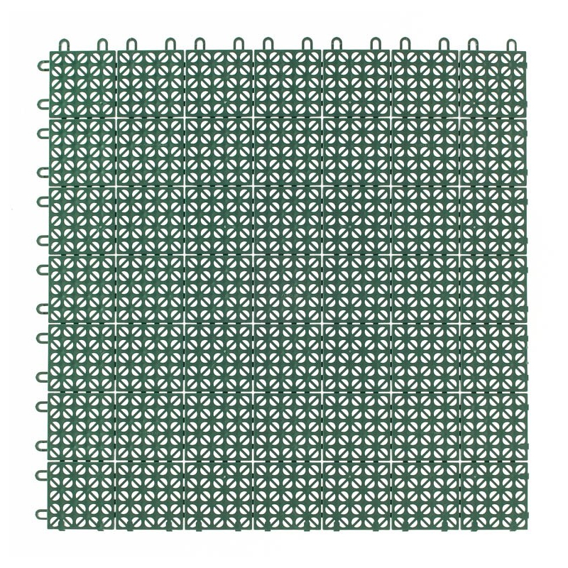 Set da 10 Piastrelle in Plastica Flessibili Drenanti 55,5 x 55,5 cm da Esterno Giardino 3,08 m2 Verde