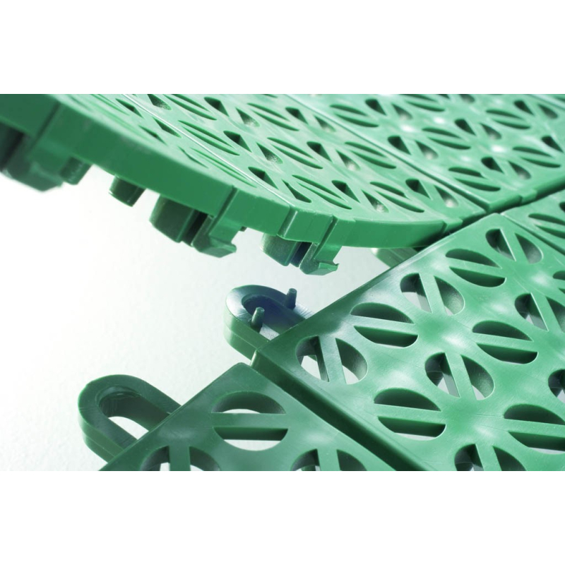 Set da 10 Piastrelle in Plastica Flessibili Drenanti 55,5 x 55,5 cm da Esterno Giardino 3,08 m2 Verde