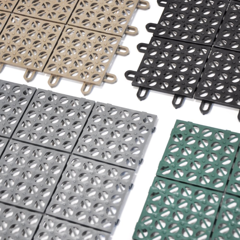 SET 56 Piastrelle Multiplate 30x30 in plastica forate resistenti flessibili per esterno giardino