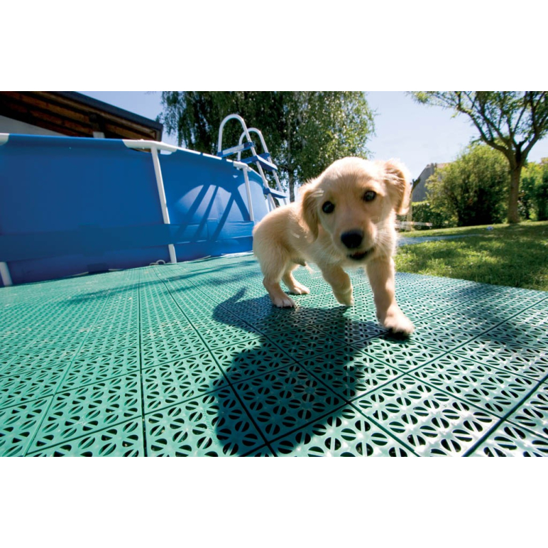 Set da 10 Piastrelle in Plastica Flessibili Drenanti 55,5 x 55,5 cm da Esterno Giardino 3,08 m2 colore: Verde