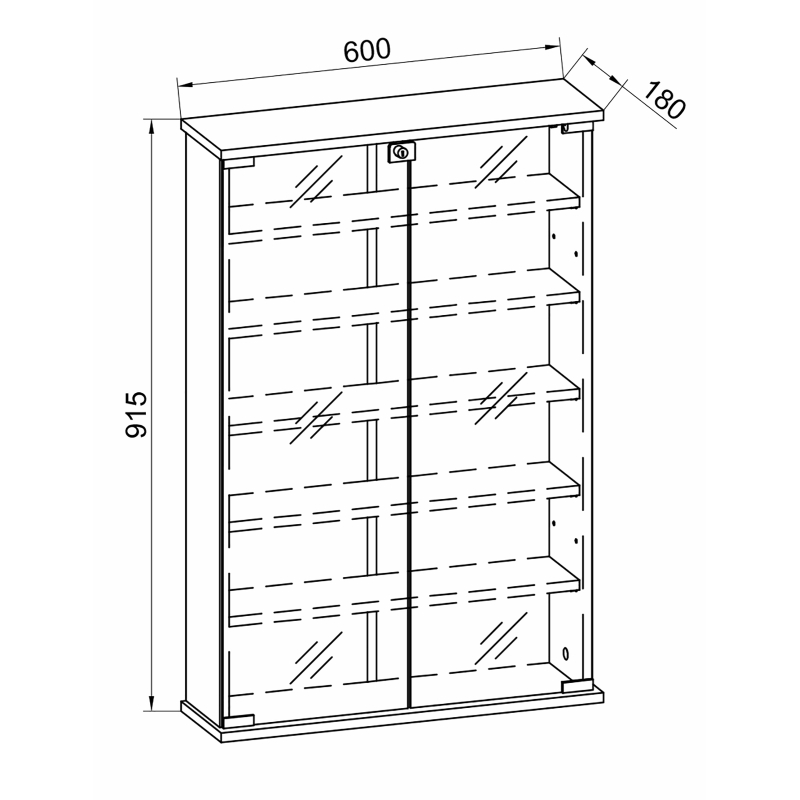 Armadietto Medicinali  HealthBox  dim 60x18 h 91 cm
