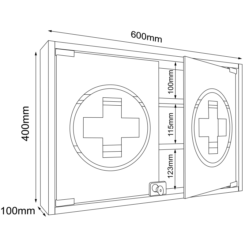Armadietto Medicinali  VitaMed M dim 60x10 h 40 cm