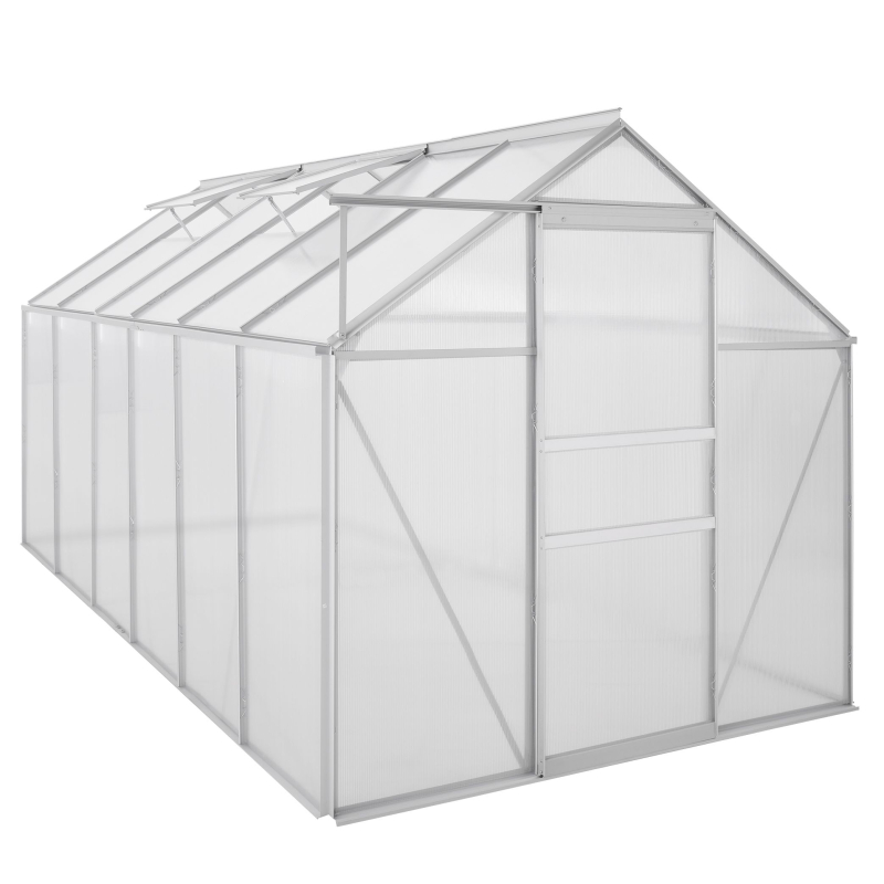 Ezooza Serra Policarbonato 6mm Dresda alveolare doppia parete 190 x 380 cm antiuv antiurto in policarbonato e alluminio per orto