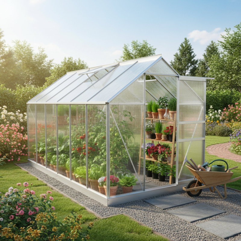 Ezooza Serra Policarbonato 6mm Oslo alveolare doppia parete 190 x 380 cm antiuv antiurto in policarbonato e alluminio per orto