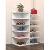 Legno Soft Scarpiera H80 L60 P30 cm Mobile Porta Scarpe Salvaspazio con Ripiani Interni Colore Bianco