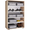 Ezooza Scarpiera Legno Max Noce H110 L70 P37 cm salvaspazio con ripiani