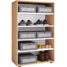 Ezooza Scarpiera Legno Max Betulla H110 L70 P37 cm salvaspazio con ripiani