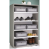 Legno Max Scarpiera H110 L70 P37 cm Mobile Porta Scarpe Salvaspazio con Ripiani Regolabili Colore Grigio