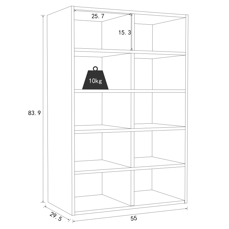 Legno Strong Scarpiera H84 L55 P30 cm Mobile Porta Scarpe Salvaspazio a Ripiani Stabile e Robusto Colore Bianco